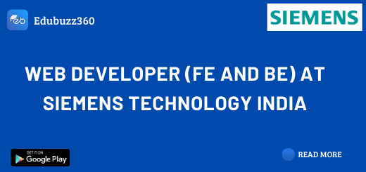 Web Developer (FE and BE) at Siemens Technology India