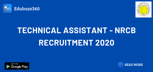 Technical Assistant - NRCB Recruitment 2020