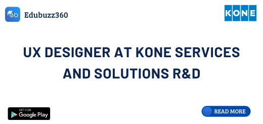 UX Designer at KONE Services and Solutions R&D