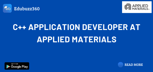 C++ Application Developer at Applied Materials