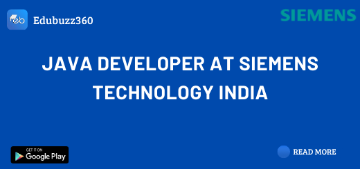 Java Developer at Siemens Technology India