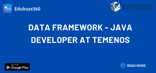 Data Framework - Java Developer at Temenos