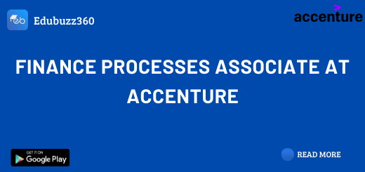 Finance Processes Associate at Accenture