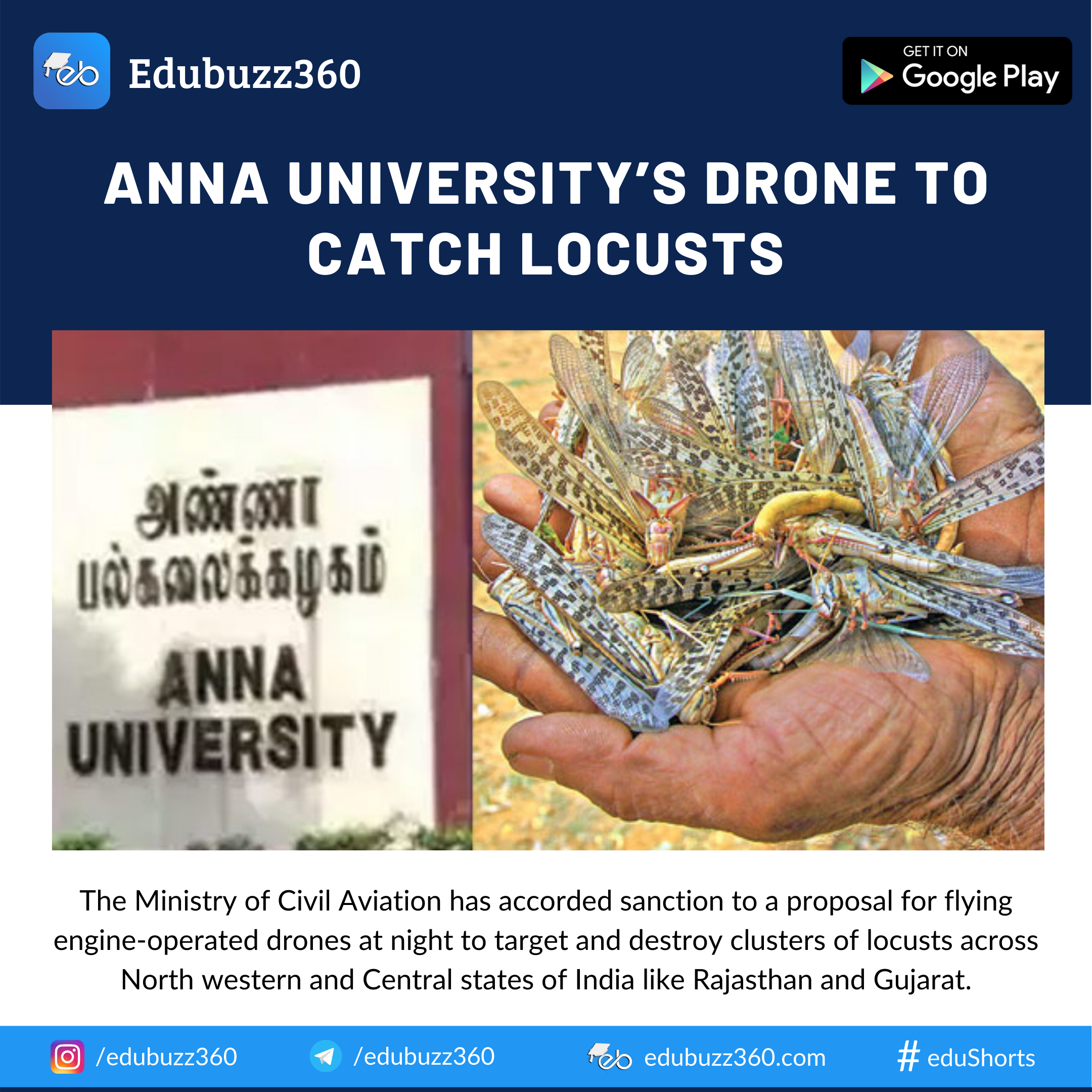 Anna University’s drone to catch locusts: