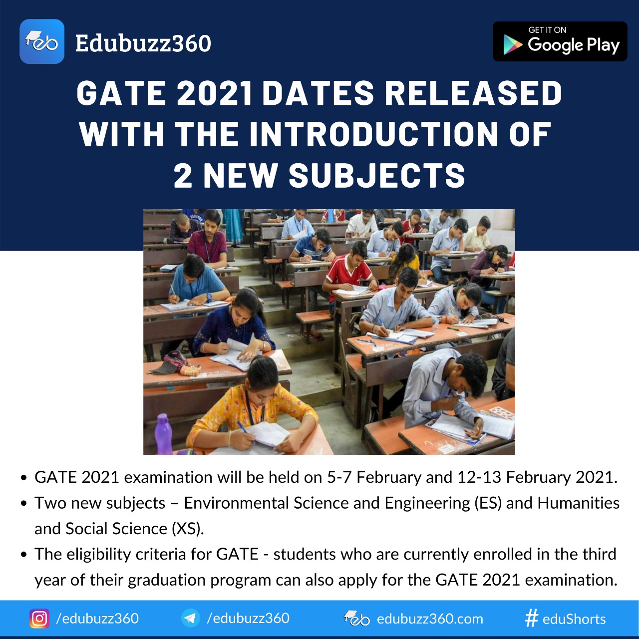 GATE 2021 dates announced: - Edubuzz360