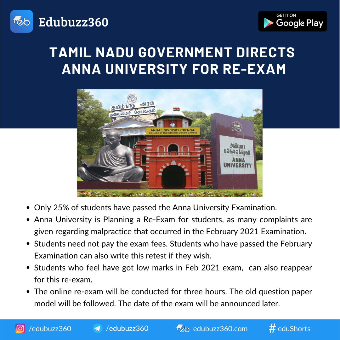 Anna University to conduct re-exam – TN Govt.